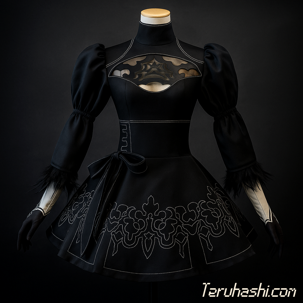 Custom, Manually Sewn 2B Cosplay Suit