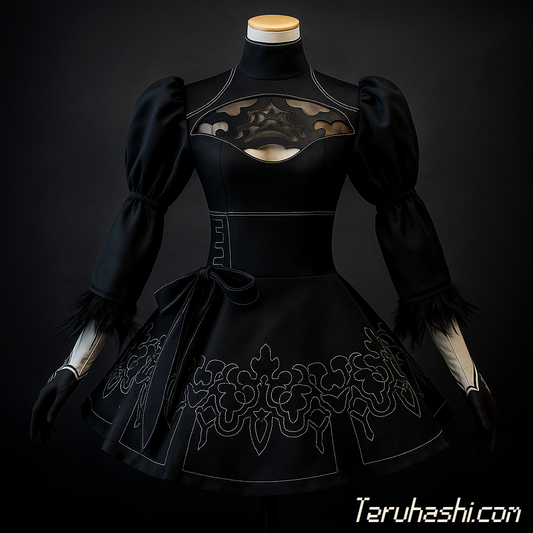 Custom, Manually Sewn 2B Cosplay Suit
