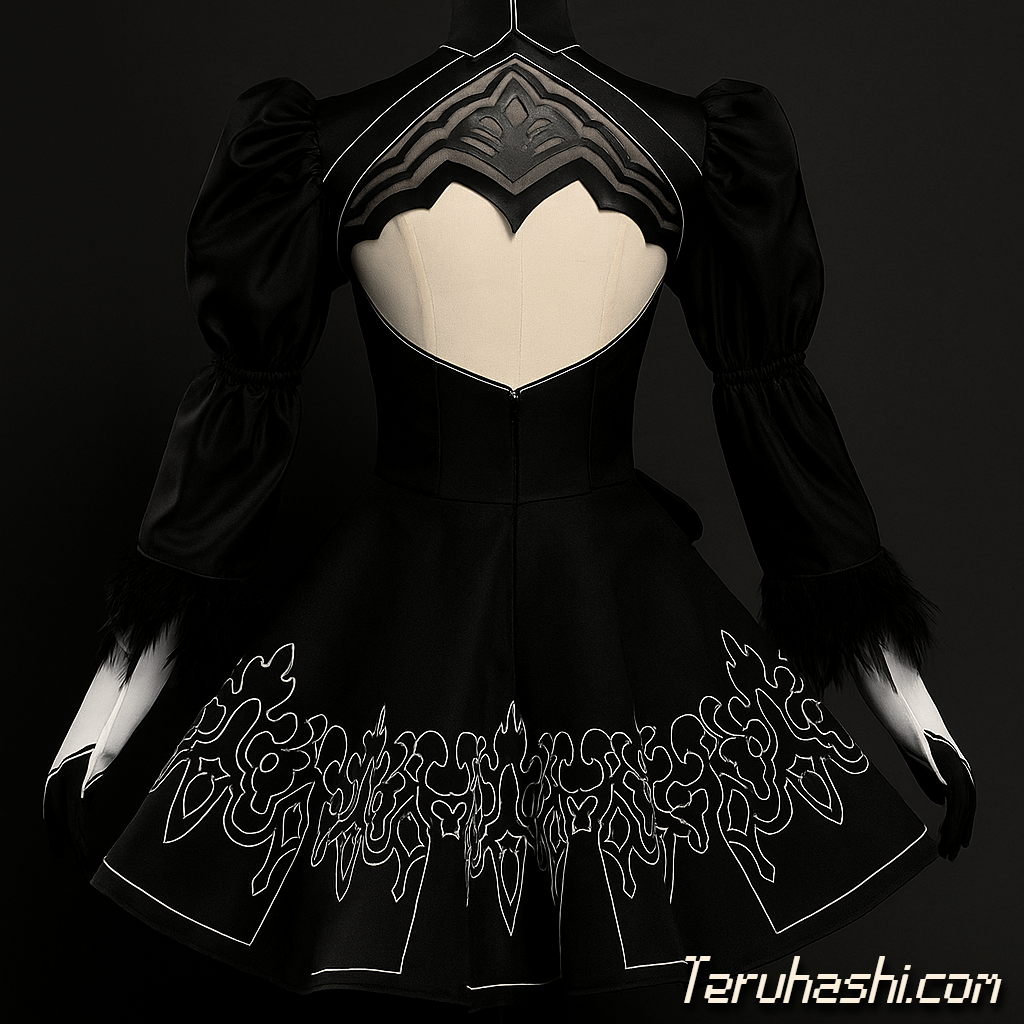 Custom, Manually Sewn 2B Cosplay Suit