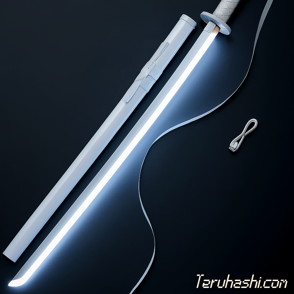 Handmade "Rukia Kuchiki" Ice White Led Samurai Katana